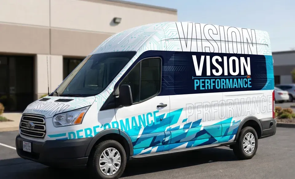 Concept rendering of a white van in Vision Performance livery